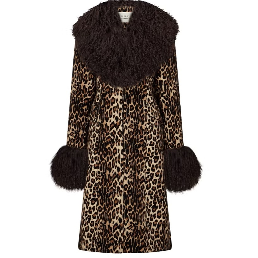 NWT Charlotte Simone Harley Leopard Coat - Picture 2 of 8